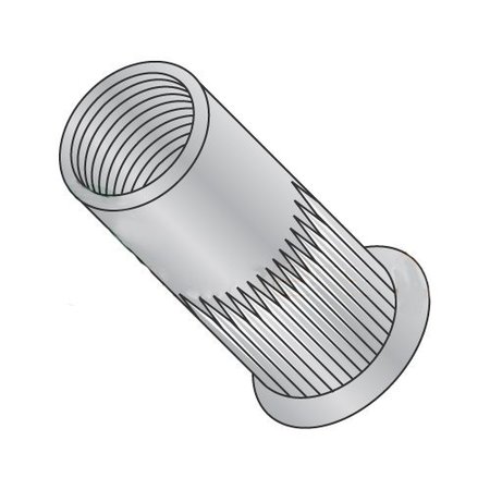 NEWPORT FASTENERS Rivet Nut, 1/4"-28 Thread Size, 0.445 in Flange Dia., 0.690" L, Aluminum, 1000 PK 755293